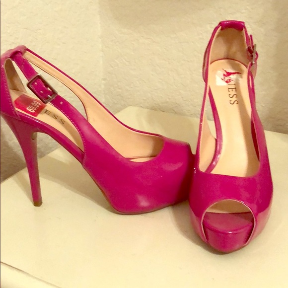 guess hot pink heels